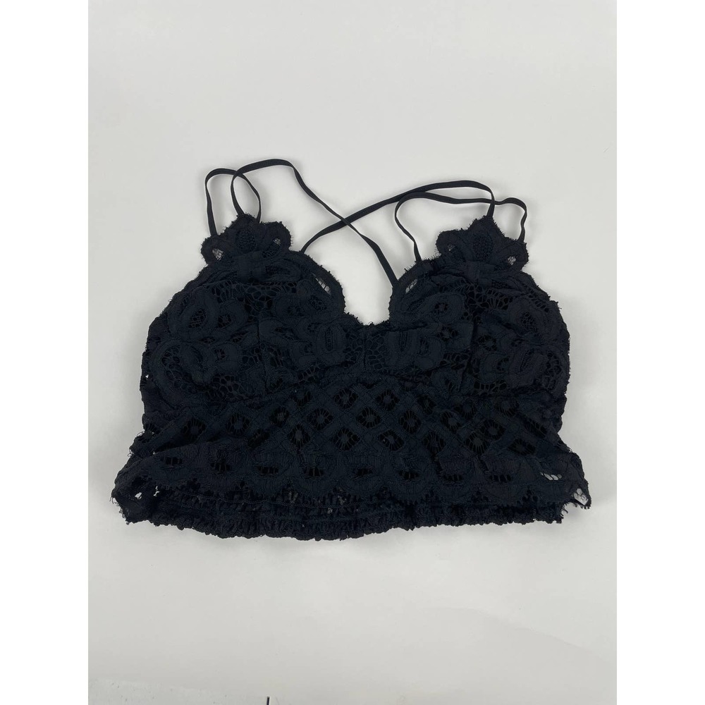 Women's Black Anemone Strappy Bralette Size XXL (A16)